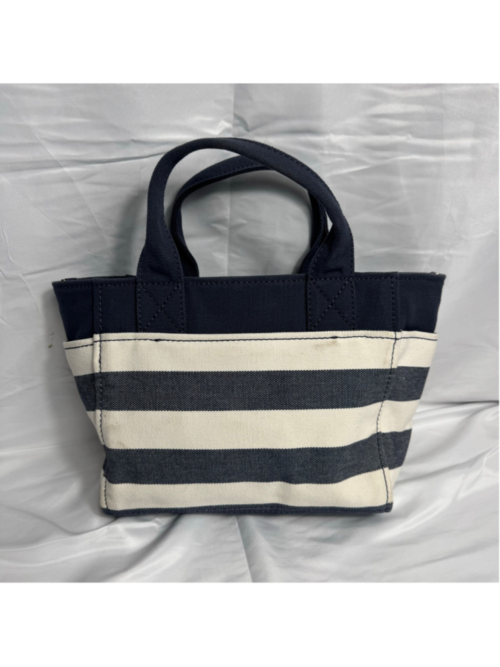 Women's Kate Spade Canvas Tote Bag One Size Navy Blue and White Striped - Picture 4 of 9